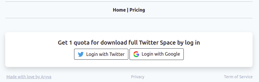 Twitter Spaces Download Landing Page